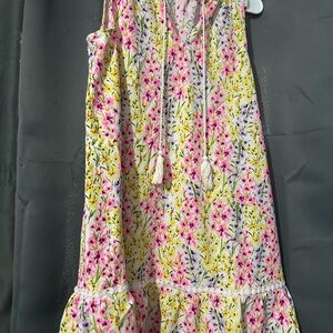 Crown & Ivy Women’s/Teens Petite Sleeveless Printed Peasant Dress